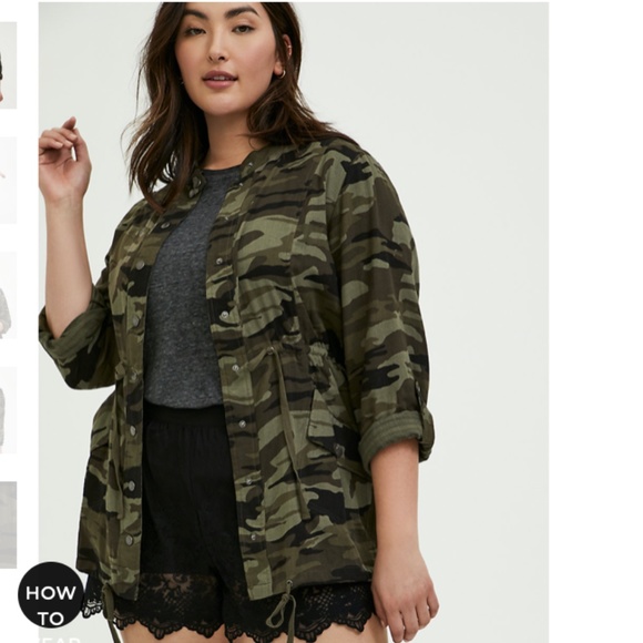 torrid Jackets & Blazers - TORRID NWT CAMO BUTTON FRONT DRAWSTRING ANORAK